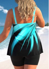 ROTITA Haut de Tankini Cyan Ombré Taille Plus-Pas de fond