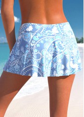 Dusty Blue swimwear,Paisley swimwear,Floral swimwear,ROTITA Drawstring Dusty Blue Paisley Print Tankini Top