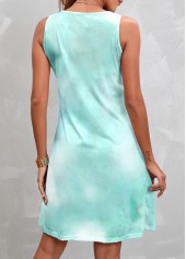 Mint Green dresses,Ombre dresses,Everyday dresses,Casual dresses,Pleated Ombre Mint Green A Line Dress