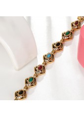 Gold jewelry,Geometric jewelry,Alloy Detail Geometric Pattern Oval Gold Bracelet