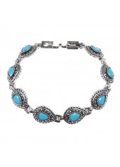 Teardrop Geometric Pattern Light Blue Bracelet