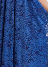 Navy dresses,Plain Color dresses,Lace Navy V Neck Short Sleeve Dress