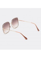 Golden accessories,Geometric accessories,Geometric Pattern Metal Detail Golden Square Sunglasses