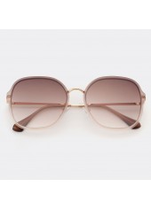 Golden accessories,Geometric accessories,Metal Detail Geometric Pattern Golden Square Sunglasses