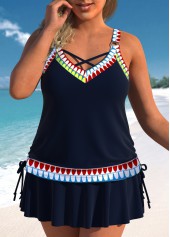 Plus Size Circular Ring Tankini Set
