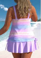 Light Purple plus size,Ombre plus size,ROTITA Plus Size Criss Cross Ombre Tankini Top