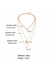 Golden jewelry,Geometric jewelry,Galaxy jewelry,Round Geometric Pattern Alloy Detail Golden Necklace