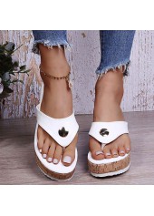 White accessories,Geometric accessories,White Mid Heel Toe Post Flip Flops