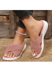 Dusty Pink accessories,Plain Color accessories,Dusty Pink Low Heel Open Toe Sliders