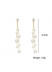 Silvery White jewelry,Other jewelry,Pearl Design Tassel Detail Silvery White Earrings