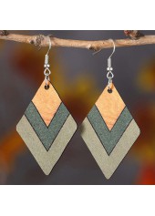 Boucles d'oreilles pendantes carrées géométriques vertes en bois