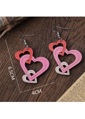 Multi Color jewelry,Heart jewelry,Geometric jewelry,Heart Wood Detail Multi Color Earrings