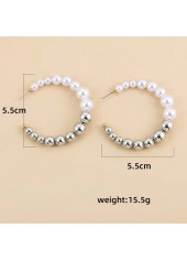 Silvery White jewelry,Other jewelry,Pearl Design Circular Silvery White Earrings