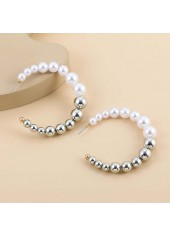 Silvery White jewelry,Other jewelry,Pearl Design Circular Silvery White Earrings