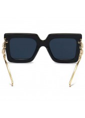 Black accessories,Other accessories,Black Chain Design Large Frame Oversized Sunglasses