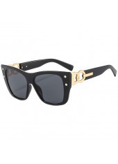 Black Chain Design Rivet Cat Eye Sunglasses
