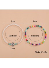 Multi Color jewelry,Geometric jewelry,Animal Print jewelry,Multi Color Plastic Detail Anklet Set