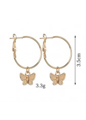 Gold jewelry,Animal Print jewelry,Butterfly Metal Detail Animal Prints Gold Earrings