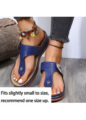 Blue accessories,Plain Color accessories,Blue Low Heel Toe Post Flip Slippers