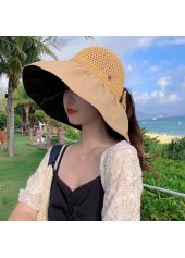 Light Camel accessories,Geometric accessories,Light Camel Straw Detail Visor Hat