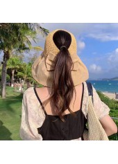 Light Camel accessories,Geometric accessories,Light Camel Straw Detail Visor Hat