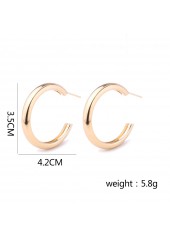 Gold jewelry,Geometric jewelry,Round Geometric Pattern Metal Detail Gold Earrings