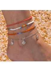 Multi Color Geometric Pattern Anklet Set