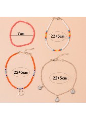 Multi Color jewelry,Geometric jewelry,Multi Color Geometric Pattern Anklet Set