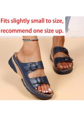 Dark Blue accessories,Plain Color accessories,Dark Blue Low Heel Open Toe Slippers