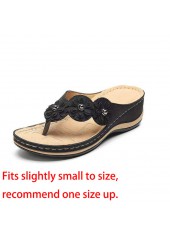 Black accessories,Plain Color accessories,Black Floral Design Low Heel Toe Post Flip Flops
