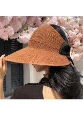 Bowknot Foldable Light Coffee Visor Hat
