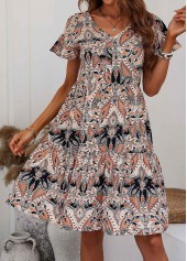 Multi Color dresses,Tribal dresses,Patchwork Tribal Print Multi Color A Line Dress