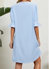Light Blue dresses,Plain Color dresses,Everyday dresses,Casual dresses,Split Light Blue H Shape Dress
