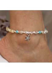 Star Geometric Pattern Multi Color Anklet