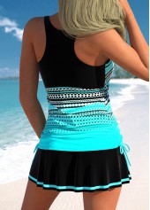 Cyan plus size,Black plus size,Dot plus size,Ombre plus size,Striped plus size,ROTITA Plus Size High Waisted Ruched Polka Dot Tankini Set