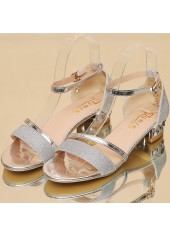 Silver shoes,Plain Color shoes,Silver Low Heel Open Toe Sliders