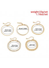 Gold jewelry,Other jewelry,Chain Rhinestone Layered Design Gold Bracelet Set