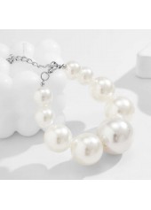 White jewelry,Other jewelry,Pearl Detail Asymmetric Design White Bracelet
