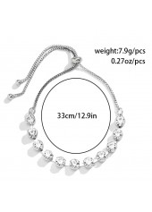 Silvery White jewelry,Geometric jewelry,Silvery Copper Detail Geometric Pattern White Anklet