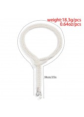 White jewelry,Geometric jewelry,White Pearl Detail Geometric Pattern Necklace