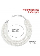 White jewelry,Other jewelry,Pearl Detail Layered Design White Anklet