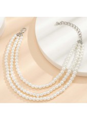 White jewelry,Other jewelry,Pearl Detail Layered Design White Anklet