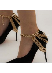 Gold jewelry,Other jewelry,Chain Design Layered Detail Gold Anklet