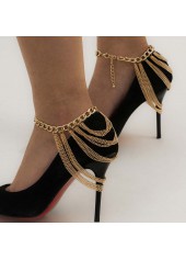 Chain Design Layered Detail Gold Anklet