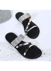 Silver accessories,Other accessories,Silver Rubber Detail Falt Open Toe Slippers