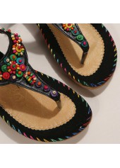 Black accessories,Plain Color accessories,Black Low Heel Toe Post Flip Flops