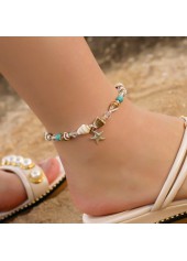 Round Geometric Pattern Multi Color Anklet