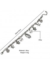 Silver jewelry,Other jewelry,Starfish and Turtle Chain Silver Anklet