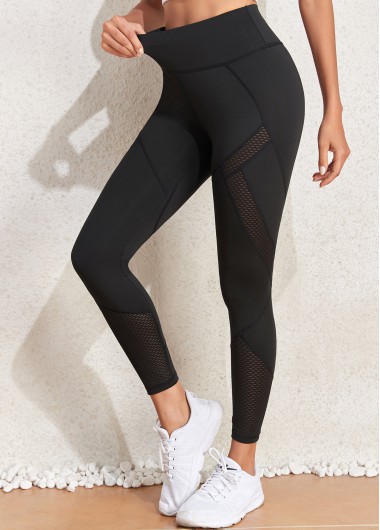 Black bottoms,Plain Color bottoms,Black High Waisted Elastic Waist Ankle Length Leggings
