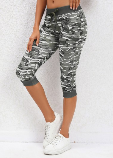 Sage Green bottoms,Graphic bottoms,Camouflage Print Sage Green Mid Waisted Drawastring Leggings
